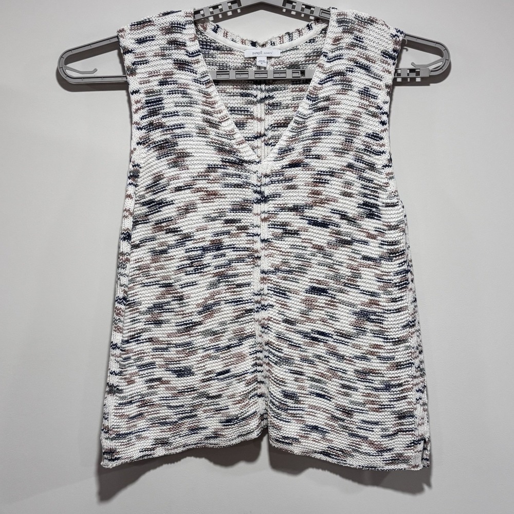 J Jill PureJill Elements Boxy Knit Sweater Vest Costal Grandma Cottagecore Sz XL